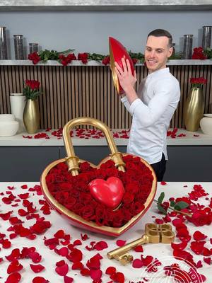 A post by @amauryguichon on TikTok caption: Chocolate Heart Lock! ❤️ unlock your heart this Valentine’s day #amauryguichon #chocolate #love 
