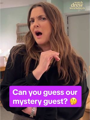 A post by @thedrewbarrymoreshow on TikTok caption: We’re SO excited for Wednesday’s mystery guest! 🤔  Can you guess who it is?