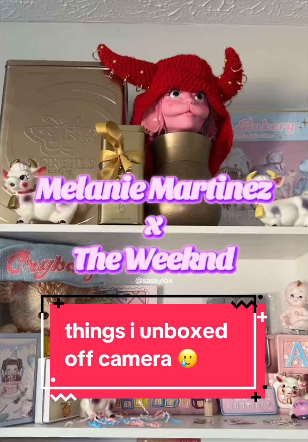 A post by @sassylox on TikTok caption: which items were your favorite? 🩷POSTER UNBOXING COMING SOON 👩🏽‍🍳🍰 #melaniemartinez #melaniemartinezcollector #melaniemartinezcollection #sassylox #theweeknd #hurryuptomorrow 
