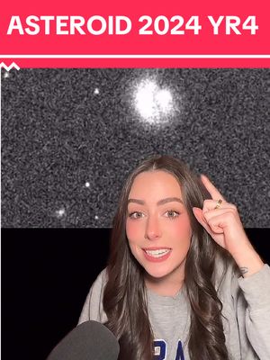 A post by @astro_alexandra on TikTok caption: Astronomers recently discovered asteroid 2024 YR4, which has a small chance of impacting earth. #nasa #space #astronomy #meteor 