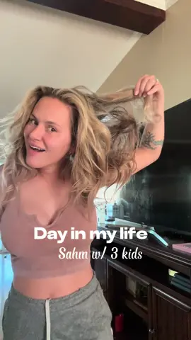 A post by @justbeinjordan_ on TikTok caption: And I thought I could go a long time without brushing my hair before kids… 😭🤣☠️ #motherhood #momlife #reality #diml #postpartum 