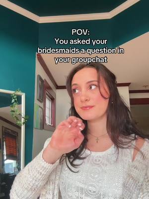 A post by @melanie_rosee_ on TikTok caption: The worst part is when only one answers or none.  #2025bride #2025wedding #wedding #bride #bridesmaids #bridesoftiktok #fyp 