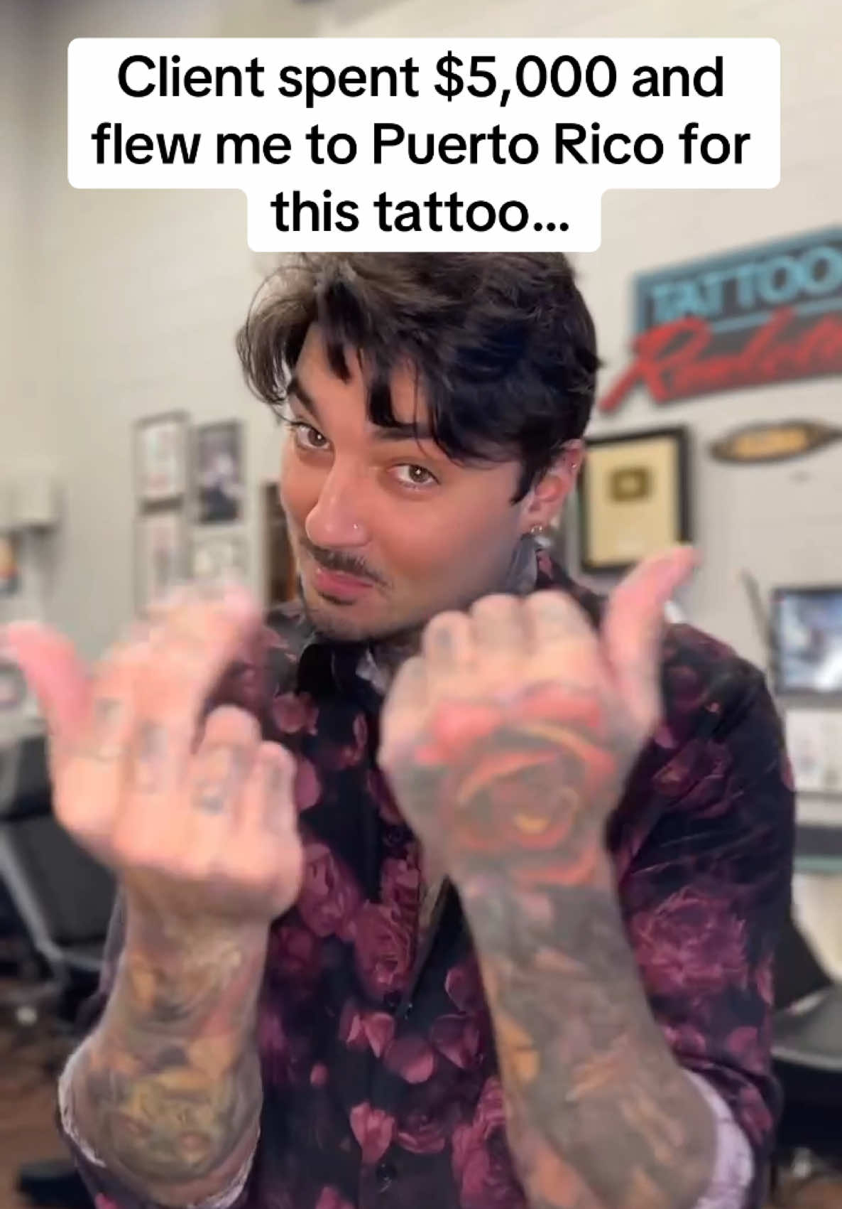 A post by @romeolacoste on TikTok caption: To book a tattoo. Text: (747) 333-6601