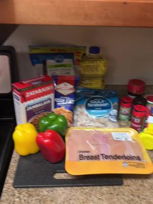 A post by @_bigivori on TikTok caption: Chicken, shrimp, & sausage jambalaya stuffed peppers w/ fried fish 😩 GHETTO COOKING FR🔥❤️  #fyp #viralvideo #cookingwithivori 