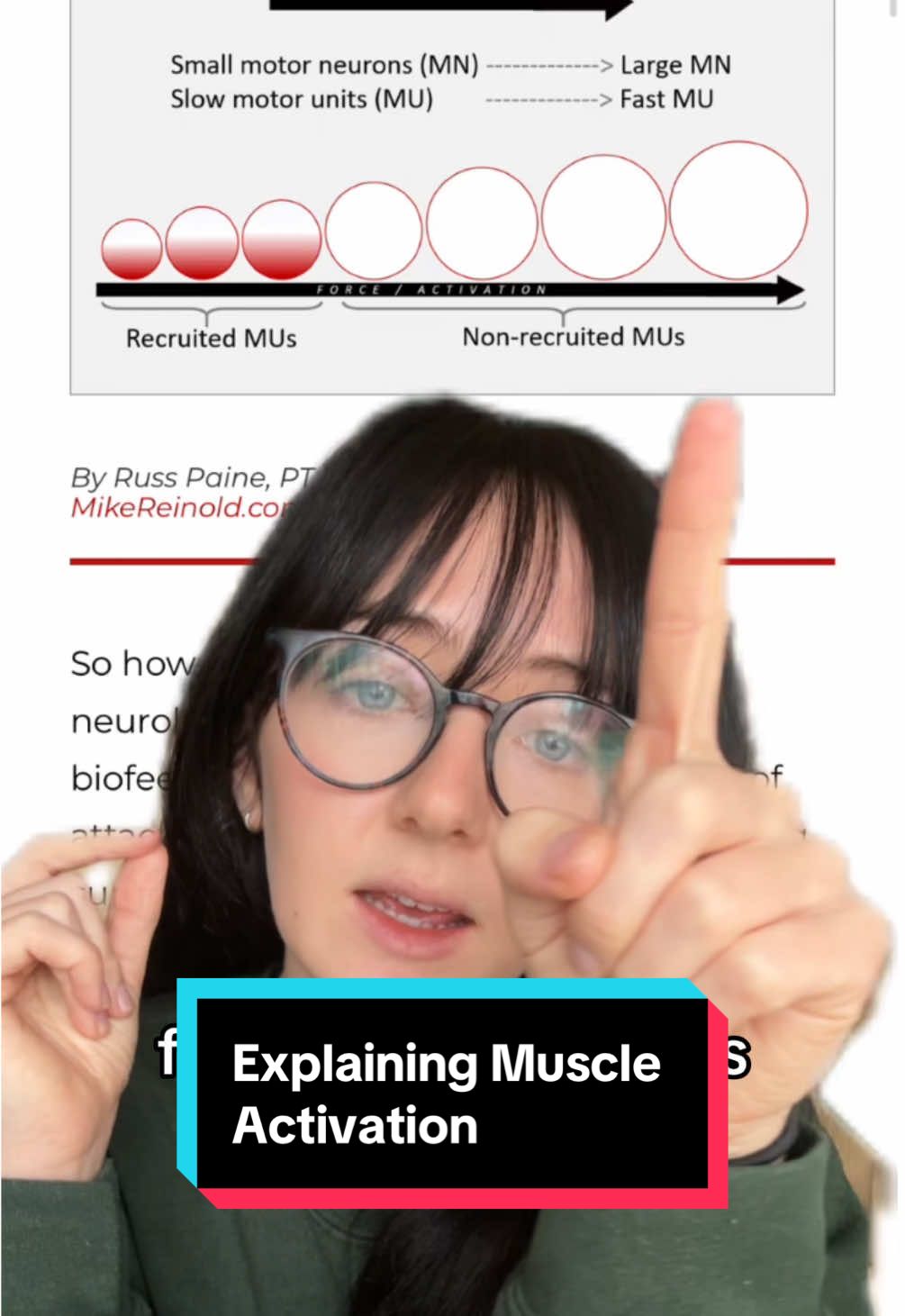 A post by @amymichellefitness on TikTok caption: #Stitch with @Kelly Matthews  Clarifying that activation is the size of the signal for amount of force production, which is related to the number and size of MUs recruited.  Muscle activation is completely misunderstood and misrepresented in the fitness space! You see even high level coaches in sports like football grabbing resistance bands for “muscle activation” pre match.  This is a good explanation of why they don’t prep muscle activation!  Bands can still have a place; I still use them all the time for rehab/prehab work or general warmups, but that’s *not* the same as muscle activation.  #muscleactivation #glutesworkout #exercisescience #warmup #musclegrowth 