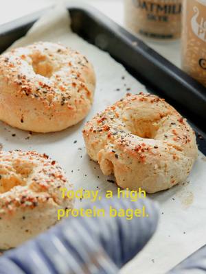 A post by @thekoreanvegan on TikTok caption: I’ve partnered again with @Icelandic Provisions for this hi-protein, plant-based recipe! I saw my friend My make these hi-protein, 3-ingredient bagels a few days ago and knew I had to try them with @icelandicprovisions’ Plain Oatmilk Skyr. And they taste DELICIOUS. Just 1-1.5 cups flour, 2 tsp baking powder, and 1 cup of Oatmilk Skyr. With 16 grams of plant-based protein, low in sugar, no artificial flavors, colors, sweeteners or preservatives, it’s sort of a no brainer for anyone trying to up their protein game. Unlike other plant-based yogurts, there are no gums or starches! Whoohoo!! And not surprisingly, these amazing hi-protein bagels came out PERFECT. #icelandicprovisions #skyr #oatmilkskyr #hiproteinrecipes #bagels 