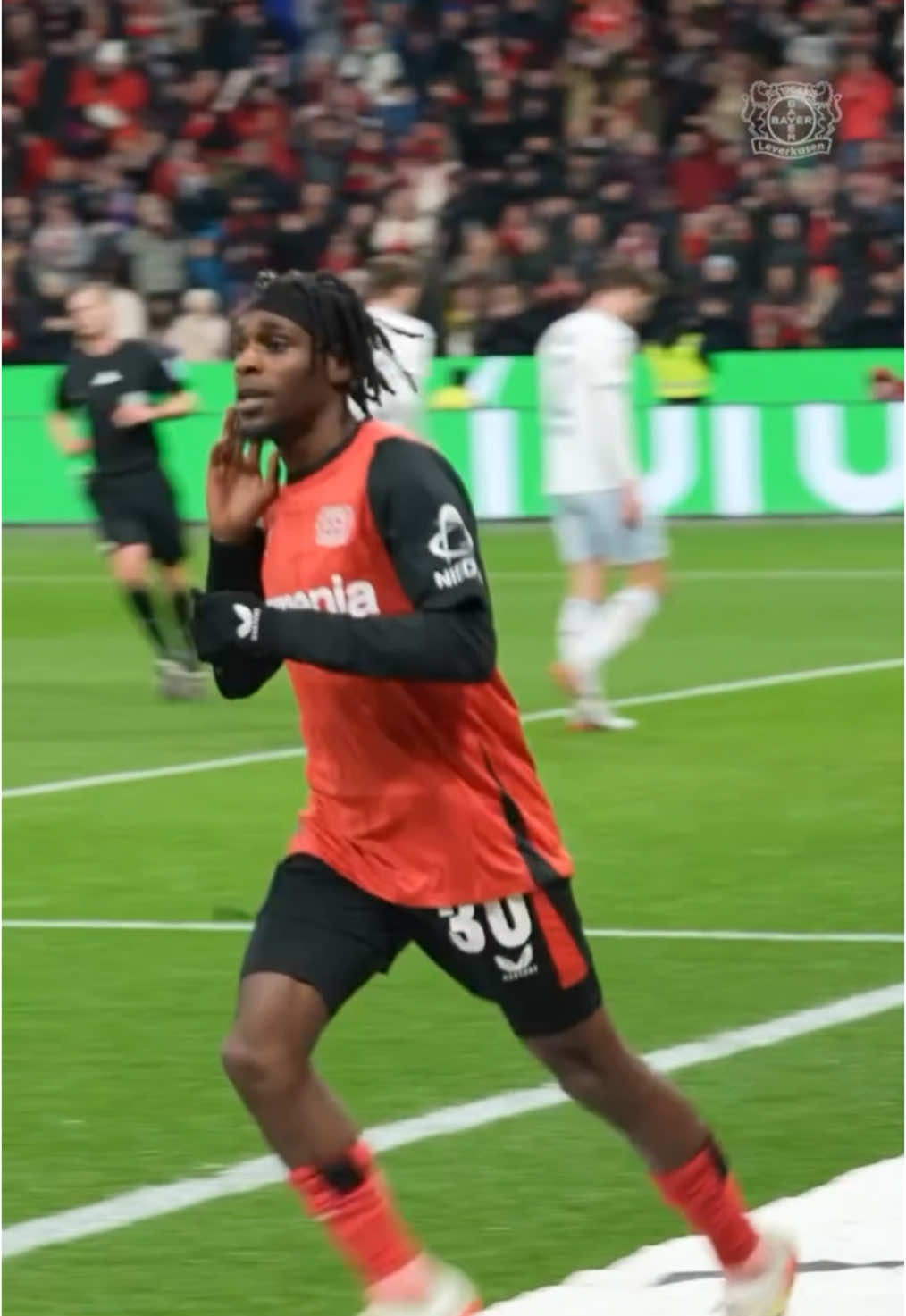 A post by @jeremiefrimpong on TikTok caption: @Boniface_jrn is staying so our celebrations stay too 🕺🏾🤝 #bayerleverkusen #celebration 