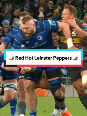 A post by @urc on TikTok caption: The Red Hot Leinster Peppers 🌶️ RG Snyman, Jordie Barrett & James Lowe 😎 #rugbytok #leinsterrugby #irishtiktok #sixnationsrugby #unitedrugbychampionship 