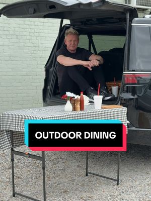 A post by @gordonramsayofficial on TikTok caption: In a pinch I can make a restaurant out of nothing ! But boy can I get bored waiting….see you for #KitchenNightmares tonight !