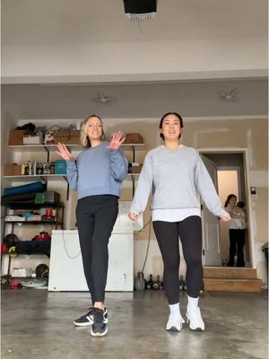 A post by @shufflemamas on TikTok caption: Our first shuffle back together after Christina had the babe! 🥹♥️ We had the best time together, all the feels.  And we didn’t realize till the end that we had a surprise visitor in the background of this one ☺️ #shufflemamas #dancetherapy #momswhodance #shuffle #shuffledance