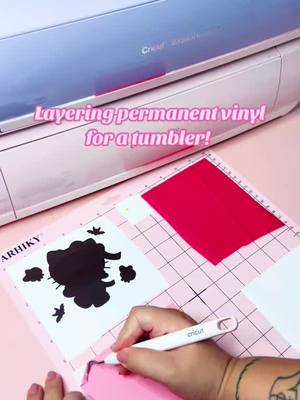 A post by @jchcreationswholesale on TikTok caption: Layering permanent vinyl for tumbler 💕 #cricut #cricuthacks #cricuttipsandtricks #cricutforbeginners #cricutmade #cricutexploreair2 #cricutprojects #cricuttips #cricuttutorials 