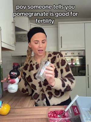 A post by @meganneburnss on TikTok caption: can’t lie this juice is rank for £4 a bottle but I will be drinking it every day 😂 #fertility #ttc #ttcjourney #ttccommunity #pomogranate 