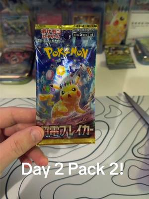 A post by @robbiev21 on TikTok caption: 2nd day, 2nd pack! Looking to go live and do live rip and ships! #follow #pokemon #superelectric #fypage #pokemoncards #TikTokShop #ripnship #viral #pokecasino #like #pokemontiktok #pokemoncommunity #viral