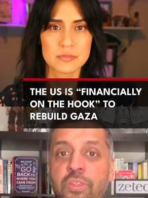 A post by @zeteonews on TikTok caption: If Donald Trump wants the US to run Gaza, then will he rebuild it? On America Unhinged, Francesca and Wajahat discuss Trump’s plan to “own” Gaza and Elon Musk’s government takeover.  Watch the full episode at Zeteo.com. Linked in bio.