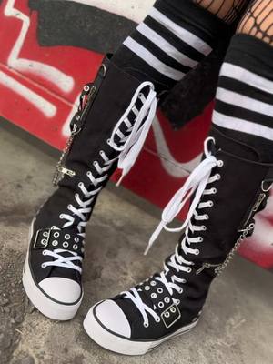 A post by @yrushoes on TikTok caption: Scene Queen approved 🖤🖤 RAWR XD now on presale! Limited stock!🖤🖤 #yrushoes #shoes #emo #scenekid 