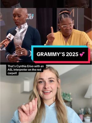 A post by @chrissymarshall_ on TikTok caption: Accessibility is beautiful! So grateful to the Grammy’s working with RAMPD to put together and ASL team to provide access on the red carpet 💕😍 #Deaf #ASL #Grammys #AmericanSignLanguage #accessibilitymatters 