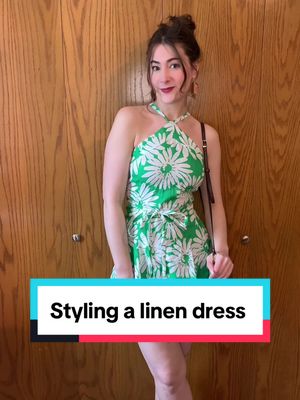 A post by @gabis_vintage on TikTok caption: Once again, @oodc | slow fashion design has created a sustainable and beautiful piece! #gifted #linendress #summerdress #ethicalfashion 