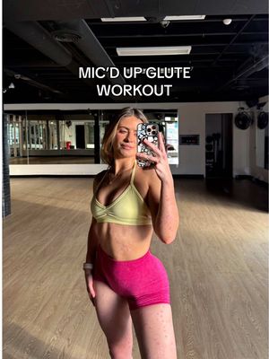 A post by @whitneyysimmons on TikTok caption: LEGS GET IT GIRLS 🌶️🥵‼️ MIC’D UP GLUTE WORKOUT from @Alive App 🫶🏼 1️⃣ 4x10 bb rdl 2️⃣ 3x10 b-stanc hip thrust 3️⃣ 3x8 bss 4️⃣ 2x10 glute dom back extension #gluteworkout #gluteday #legsworkout #micdup #workoutforbeginners #workoutforwomen #womenworkouts 