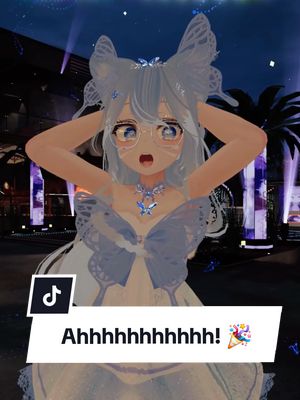 A post by @ayayathefoxo on TikTok caption: It's celebration day!! 🎉🎂🩵 #feb5 #birthday #bdaygirl #ayaya #fyp #foxo #vtuber #streamer #witch #foryou #vrchat #vrcommunity #Love #party #itsyourbirthday 