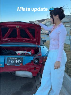 A post by @evelynomadera on TikTok caption: Very sad Miata update 😔 #fyp #miata 