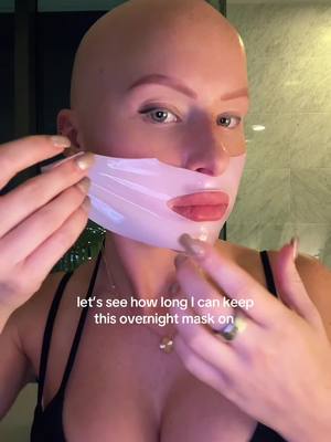 A post by @chl0ebean on TikTok caption: Well that didn’t last long #skincare #collagen #beauty #collagenmask #medicube #bald #alopecia 