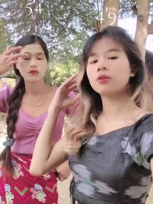 A post by @ahyoonlay117 on TikTok caption: တူမလေးနဲ့အပြိုင်ကလိုက်တာ#ဒါလေးတော့viewများချင်တယ်🥺 #fypシforyoupage #မြင်ပါများပီးချစ်ကျွမ်းဝင်အောင်လို့🤒🖤 @user23393102492131 