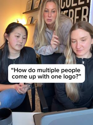 A post by @nicoleweberdesign on TikTok caption: ✨Dream team of 3✨ Closer look into how we work as a team of designers!  #logo #logodesigns #logodesigner #logoinspirations #graphicdesign #graphicdesigner #brandidentity #branddesign #creativeagency 