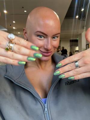 A post by @chl0ebean on TikTok caption: Mr. Hinge man picked my nail color. What do yall think? #nails #nailinspo #chromenails #nailtrends #nailtransformation #hingedate