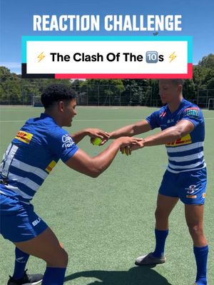 A post by @urc on TikTok caption: Sacha Feinberg-Mngomezulu vs Manie Libbok… ⚡️ The clash of the 🔟s #rugbytok #sportstiktok #sixnationsrugby #unitedrugbychampionship 