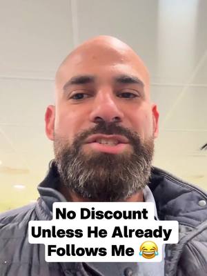 A post by @georgejsaliba on TikTok caption: Dude asks me for a discount, but he wasn't ready for what I say next. #socialmedia #discount #followforfollow #influencermarketing #contentcreator #fy #fyp 