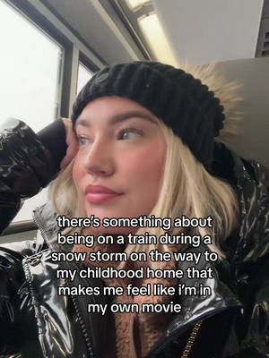 A post by @mariel_darling on TikTok caption: can anyone else relate to this main character energy? #winter #snow #hometown #train #maincharacter #relatable #northeast #massachusetts #smalltown #newengland 