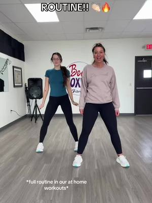 A post by @beatboxingfitness on TikTok caption: Ayyy a new one!! Love this routine.. Full workouts with us through the #beatboxingfitness app on the App Store* 🔥♥️♥️ #weightloss #dancefitness #workout #athome #cardio #fitness #athomeworkout #dance