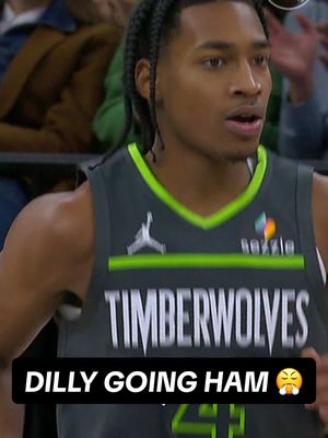 A post by @timberwolves on TikTok caption: DILLY IS GOING HAM Y’ALL! 😤 #NBA #minnesota #timberwolves #robdillingham 