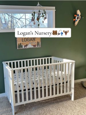 A post by @maliaandfamily on TikTok caption: Logan’s Room🐻🎣🫎                       Products are linked in bio🫶🏽 #babynursery #woodland #theme #babysroom #babyboyroom #babyboy #Outdoors #nature #kytebaby #creatorsearchinsights #amazonstorefront #sahm #momx2 #boyandgirlmom 