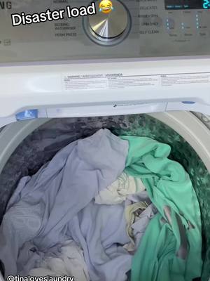 A post by @tinaloveslaundry on TikTok caption: COMPLETE DISASTER!😂  My camera won’t focus on any videos, I’m dropping everything, and I keep overflowing the water over the edges!😂 #laundrytok#laundryday #laundryoverload#laundryobsessed #ilovelaundry#laundryasmr#asmr #fyp#tinaloveslaundry#sudsy#suds #spongeasmr#powder#powderasmr #detergent#laundryroom