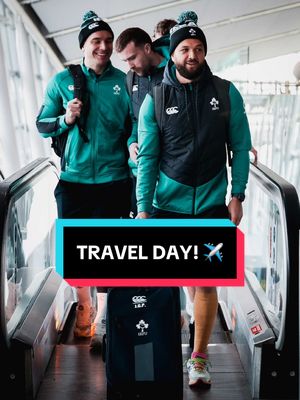 A post by @irishrugby on TikTok caption: On the road for Round 2! ✈️ #TeamOfUs 