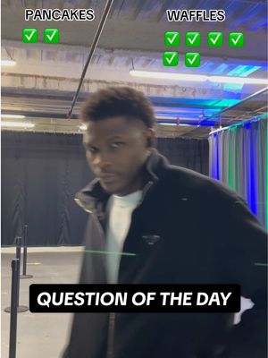 A post by @timberwolves on TikTok caption: Which one you got?? 🧇🥞 #NBA #minnesota #timberwolves 