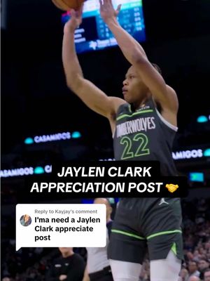 A post by @timberwolves on TikTok caption: Replying to @Kayjay you ask & you shall receive. 🫡 #NBA #minnesota #timberwolves #jaylenclark 