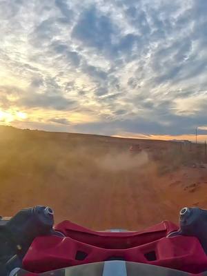 A post by @tommymurf on TikTok caption: Last ride of the weekend passed Sand Hollow through Warner Valley and back to Hurricane.   67 mile night ride and we tried to stay off the gravel main road just to make it interesting. #tommymurf #canamx3 #rzrpror