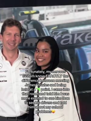 A post by @norajooo on TikTok caption: Can’t do this trend, I was acting like meeting him is my birth right  #fyp #formula1 #f1 #foryou #jamesvowles 