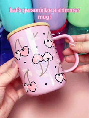 A post by @jchcreationswholesale on TikTok caption: Let's customize a mug using cherry heart uvdtf cup wraps! #SmallBusiness #customcupsandtumblers #vasospersonalizados #uvdtfcupwraps #sublimationtumblers #tumbler 