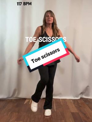 A post by @midlifeshuffle on TikTok caption: Toe scissors  #Shuffle #shuffledance #shuffletutorial #learntoshuffle #beginnershuffler #howtoshuffle #midlifeshuffle 