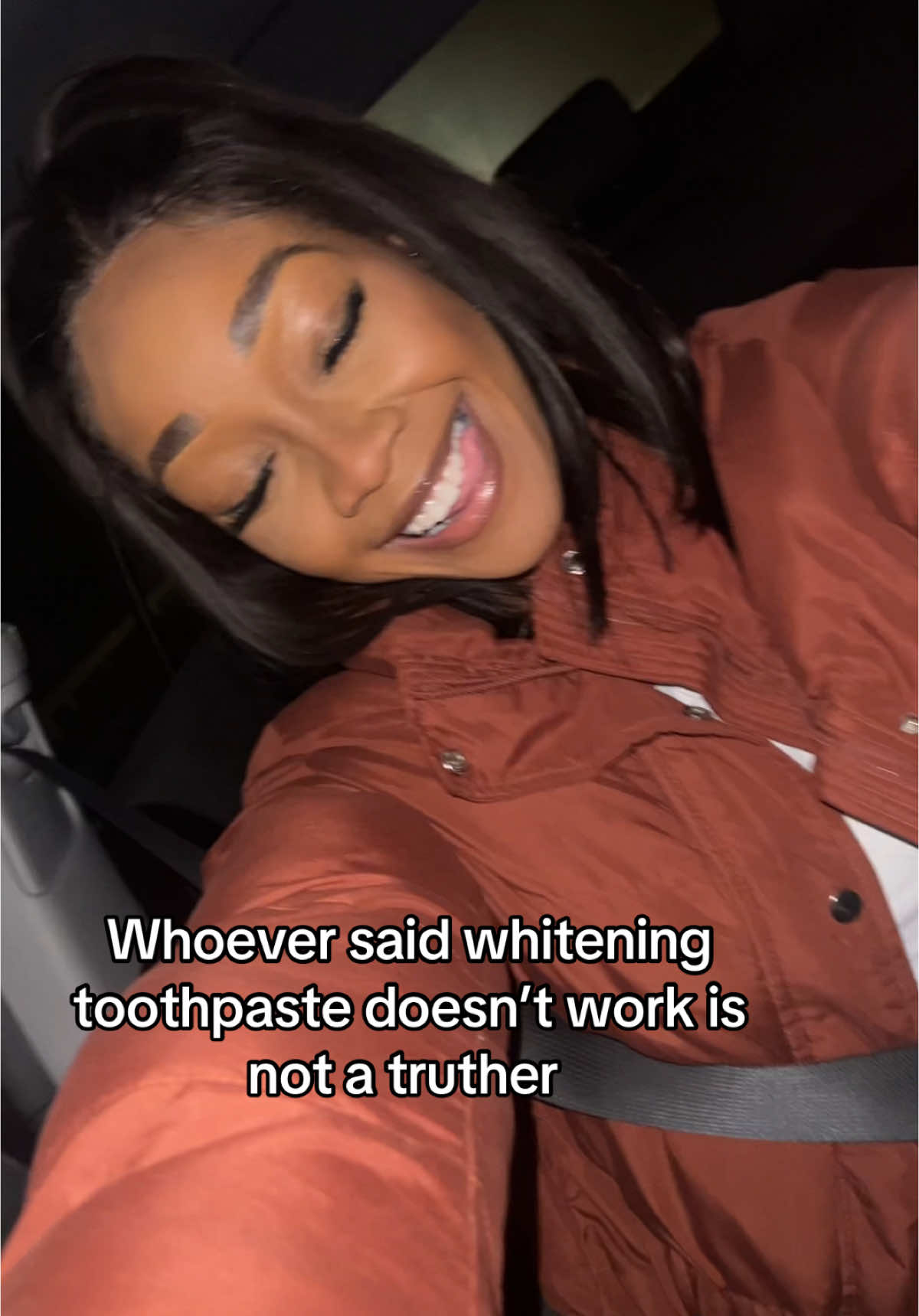 A post by @temmiemeggs on TikTok caption: see i don’t only work , i go out tooo #whiteningtoothpaste #saturday #fyp 