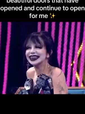 A post by @bambiethug on TikTok caption: Love you Ireland 🇮🇪 forever grateful #esc #crownthewitch #onwards #rtelatelate #goth #ouijapop #irishartist #bambiethug #doomsdayblue 