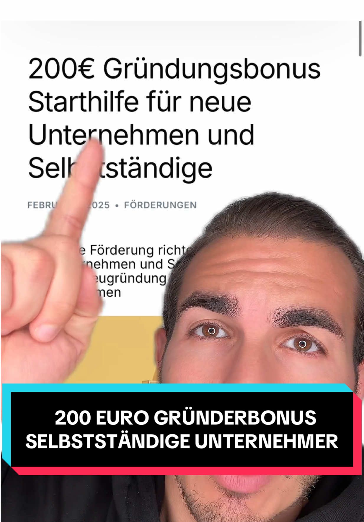A post by @foerderminister on TikTok caption: 200€ Gründerbonus 2025 für alle 👍! #österreich #förderungen #zuschuss #fyp #steuern #finanzen #unterstützung #bonus #2025 #unternehmer #selbstständige 