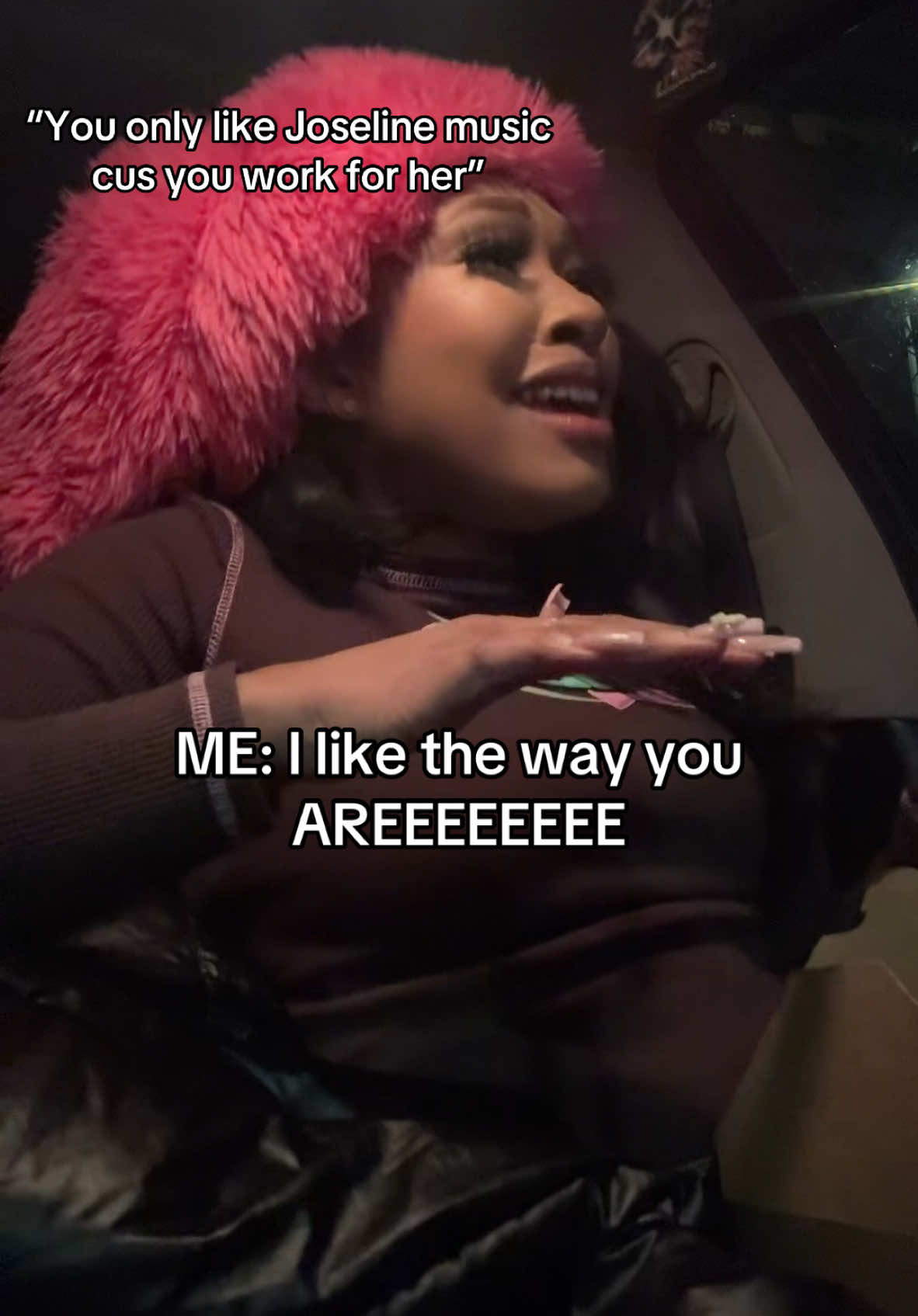 A post by @fijierinnn on TikTok caption: Not tryna glaze but she delivers BANGERS.😂😂😂😂