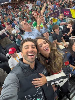 A post by @joeygraziadei on TikTok caption: There is something special about a stadium full of people singing Take Me Home Country Roads together. These are the first-ever moments Kelsey and I will never forget  🎵 🏈  @Rocket #Rocket #TakeMeHomeRocket #OwnTheDream #Ad