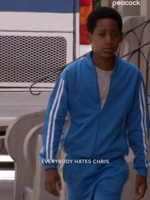 A post by @peacock on TikTok caption: Down bad 😔 #EverybodyHatesChris is streaming now on Peacock. #TylerJamesWilliams #ChrisRock