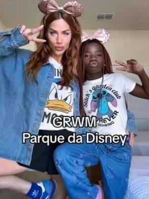 A post by @gioewbank on TikTok caption: Mais um dia de parque, mais um look pra #Disney com direito a orelhinha da Minnie ✨ #CapCut #grwm #disneyland #disneyworld #maeefilha 