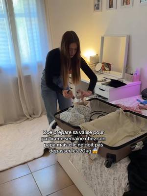 A post by @loukakifamilyspm on TikTok caption: On va voir si elle a respecté le poids de sa valise 😭